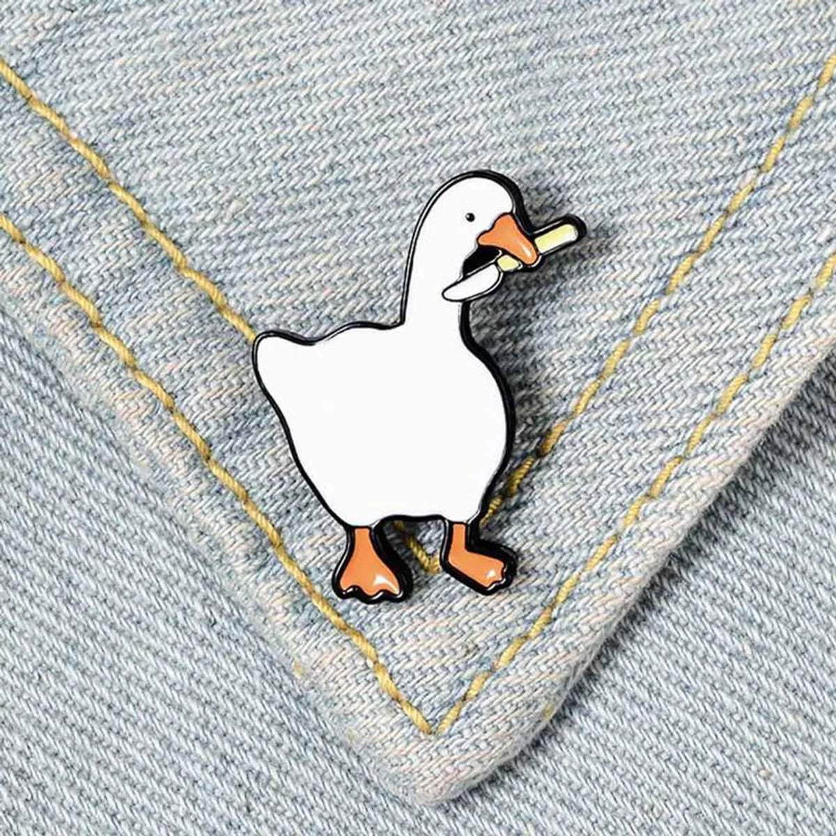 Cartoon Style Duck Alloy Iron Plating Unisex Brooches 1 Piece