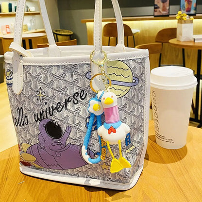 Cartoon Style Duck PVC Unisex Bag Pendant Keychain