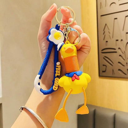 Cartoon Style Duck PVC Unisex Bag Pendant Keychain