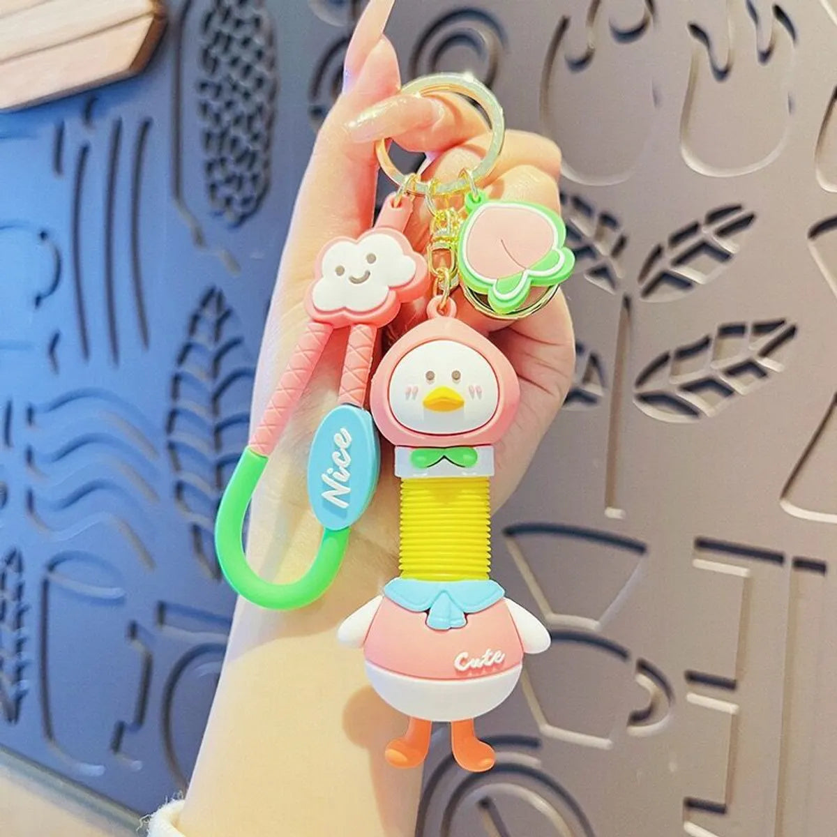 Cartoon Style Duck PVC Unisex Bag Pendant Keychain