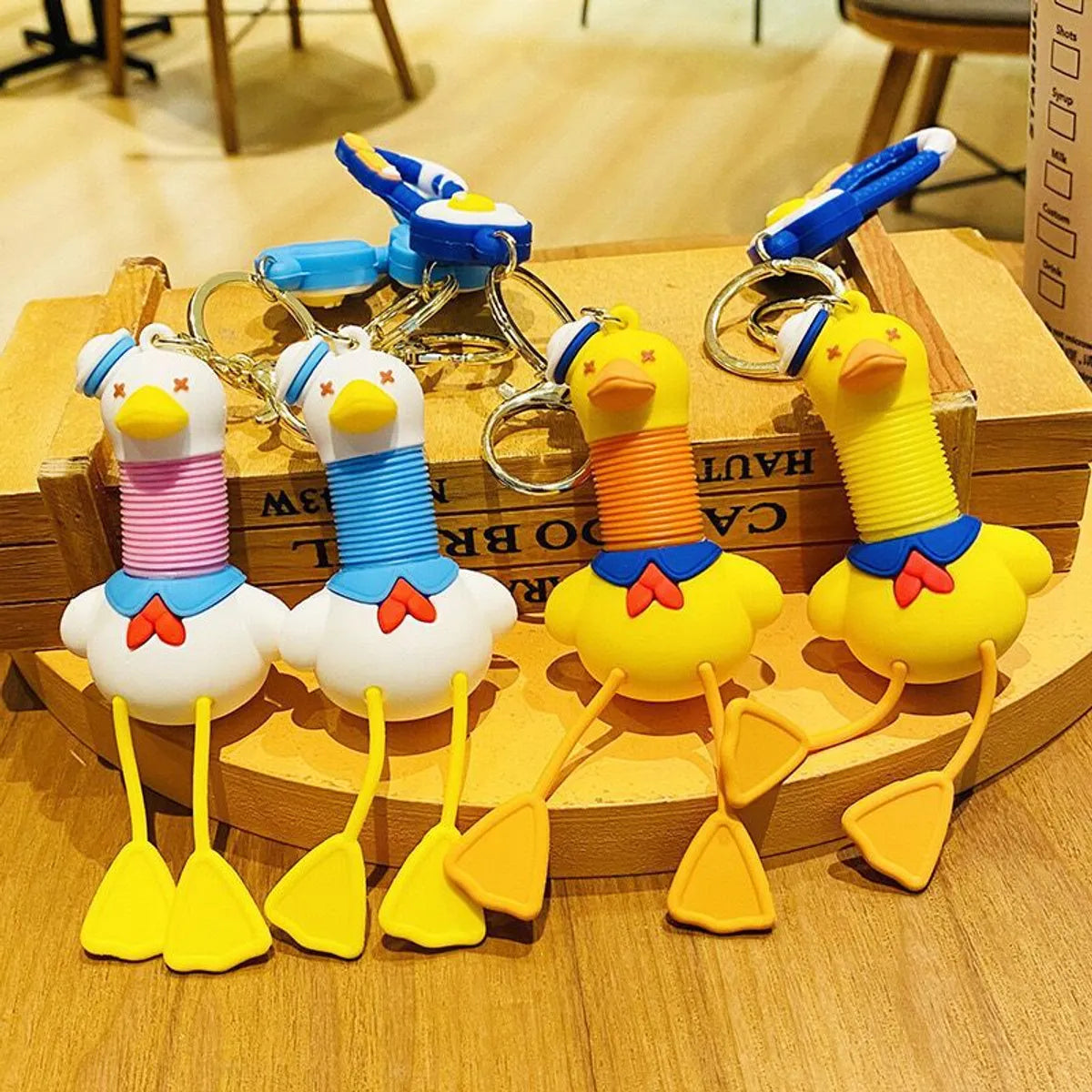 Cartoon Style Duck PVC Unisex Bag Pendant Keychain