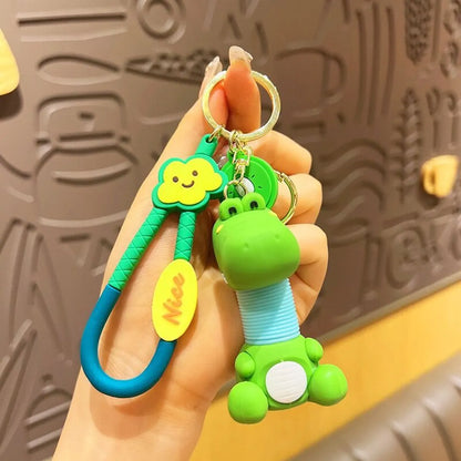 Cartoon Style Duck PVC Unisex Bag Pendant Keychain