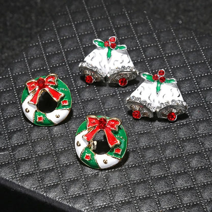 Cartoon Style Elk Alloy Enamel Rhinestones Women's Ear Studs 1 Pair