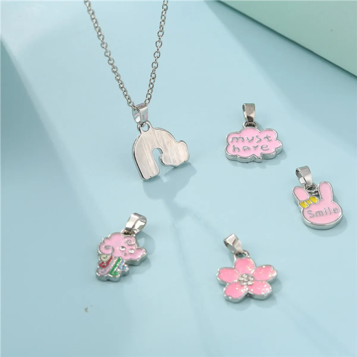 Cartoon Style Flower Alloy Enamel Girl's Necklace