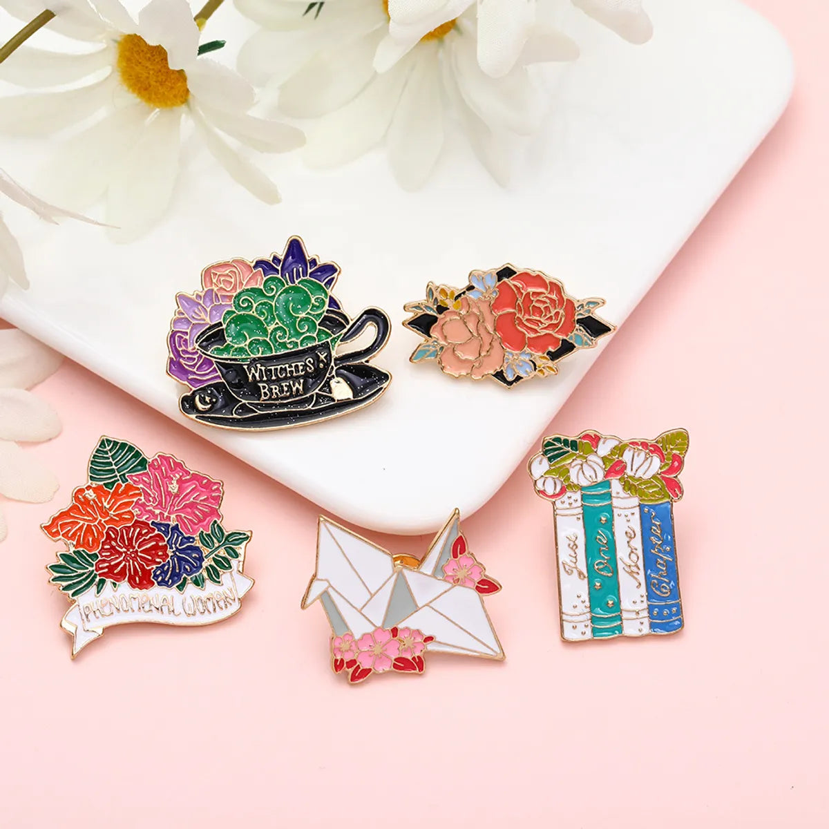 Cartoon Style Flower Alloy Enamel Unisex Brooches