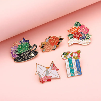 Cartoon Style Flower Alloy Enamel Unisex Brooches