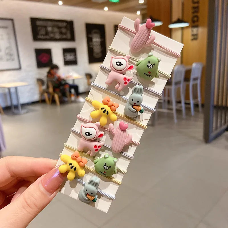 Kid'S Cartoon Style Flower Arylic Stoving Varnish Hair Tie