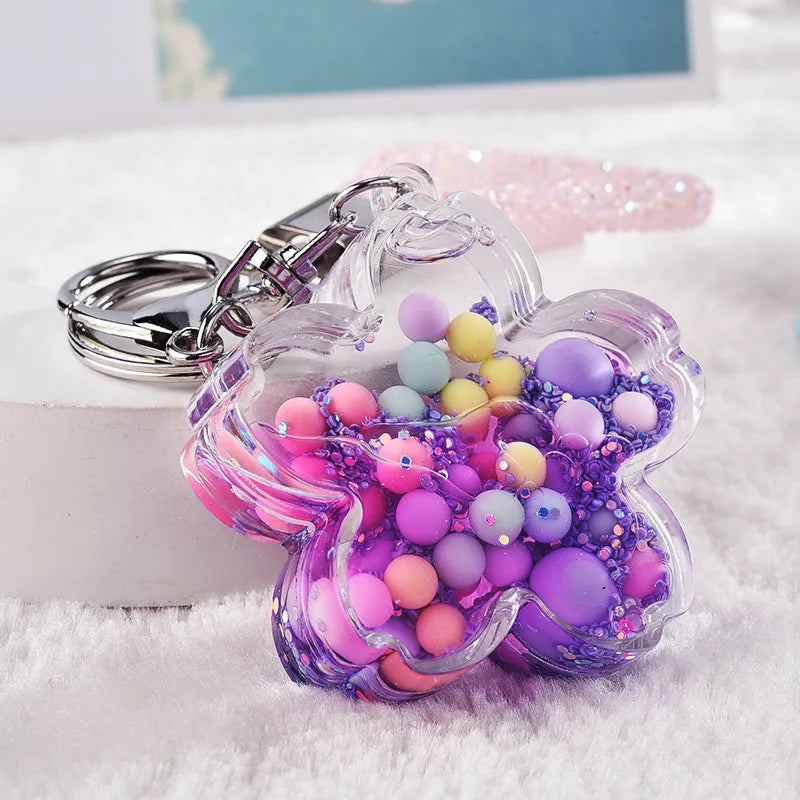 Cartoon Style Flower Arylic Unisex Bag Pendant Keychain