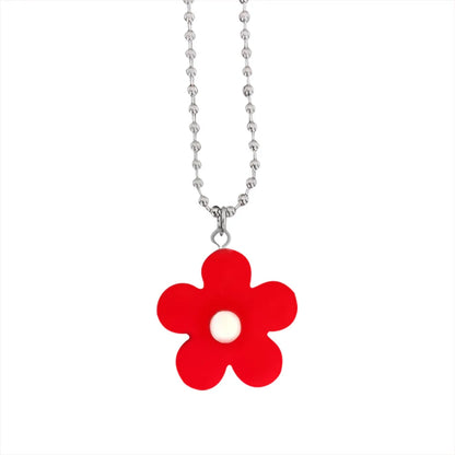 Cartoon Style Flower Plastic Women'S Pendant Necklace 1 Piece