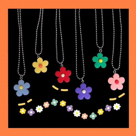 Cartoon Style Flower Plastic Women'S Pendant Necklace 1 Piece