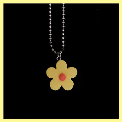 Cartoon Style Flower Plastic Women'S Pendant Necklace 1 Piece