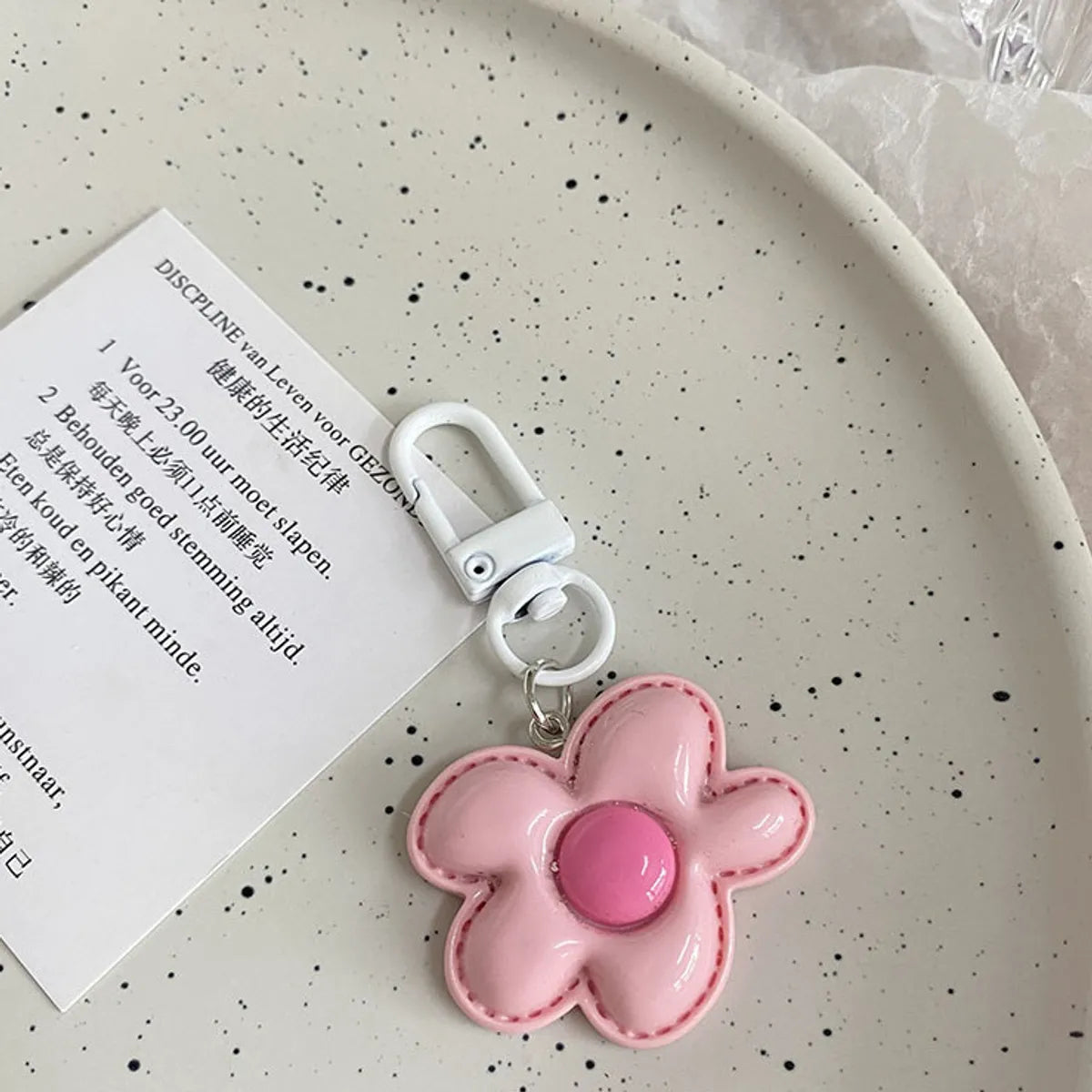 Cartoon Style Flower Resin Women'S Keychain