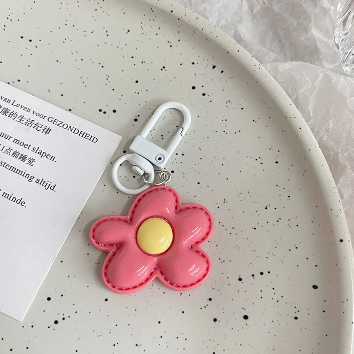 Cartoon Style Flower Resin Women'S Keychain