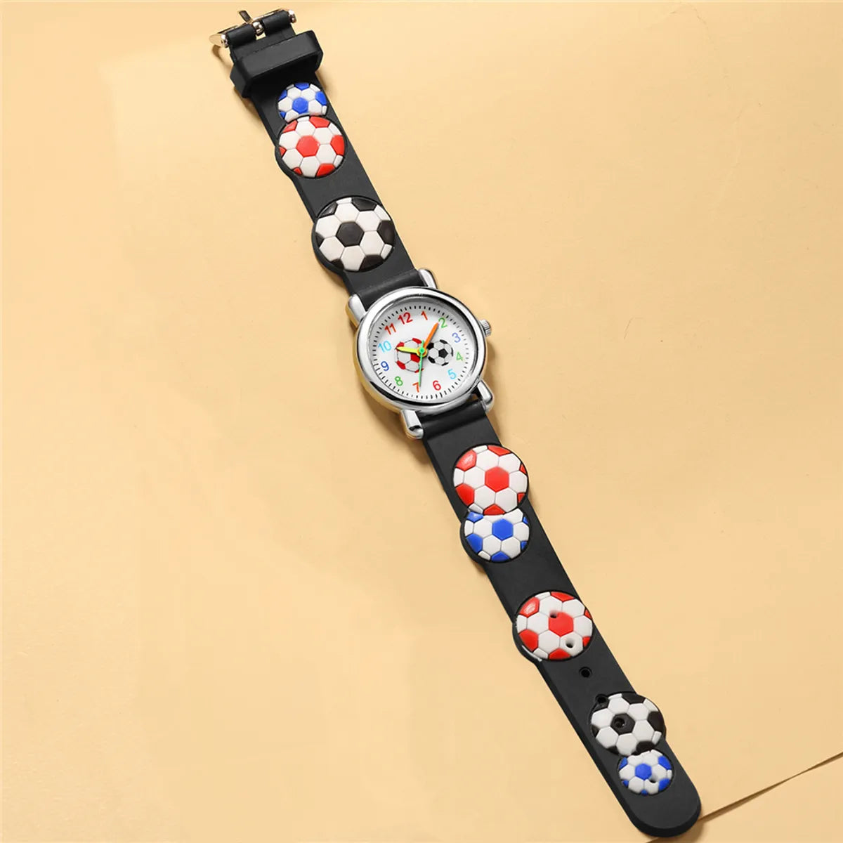 Cartoon Style Football Buckle Quartz Kids Watches