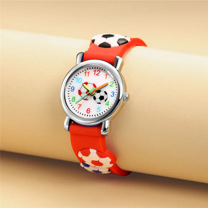 Cartoon Style Football Buckle Quartz Kids Watches