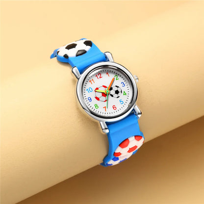 Cartoon Style Football Buckle Quartz Kids Watches