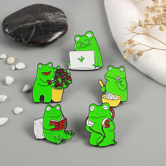 Cartoon Style Frog Alloy Unisex Brooches