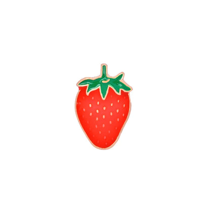 Cartoon Style Fruit Alloy Metal Asymmetrical Plating Unisex Brooches