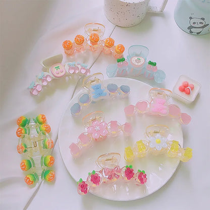 Cartoon Style Fruit Plastic Hair Claws