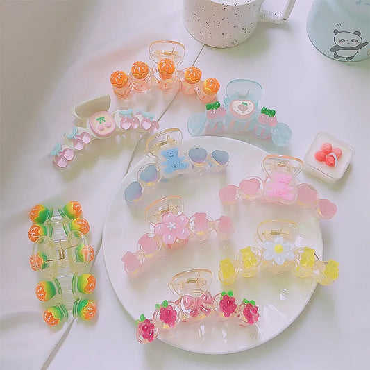 Cartoon Style Fruit Plastic Hair Claws