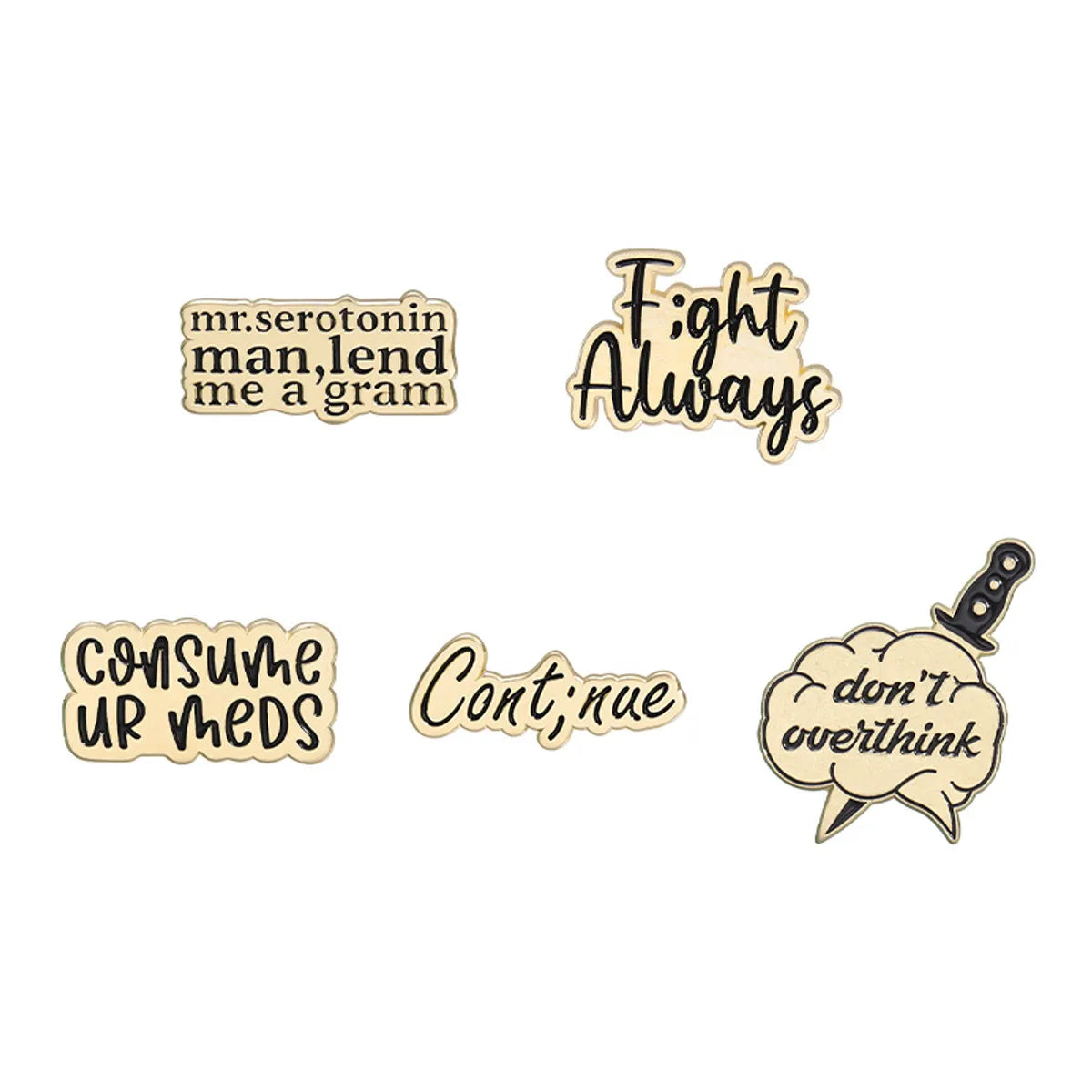 Cartoon Style Funny Cowboy Style Dagger Letter Alloy Stamping Stoving Varnish Plating Unisex Badge Brooches Collar Pin