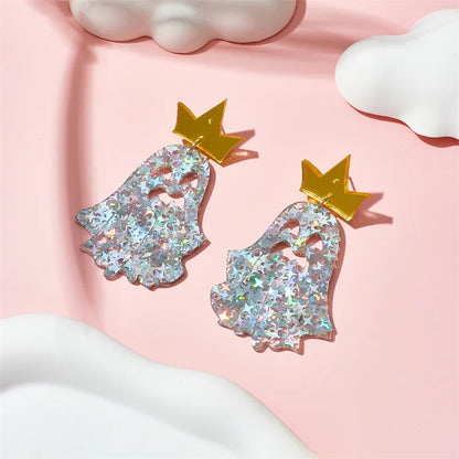 1 Pair Cartoon Style Funny Ghost Arylic Dangling Earrings