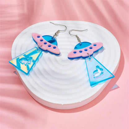 Cartoon Style Funny Novelty Ufo Arylic Women's Dangling Earrings