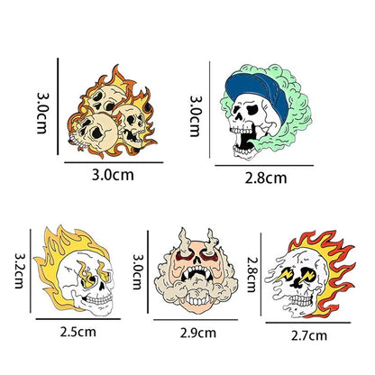 Cartoon Style Funny Rose Mushroom Skull Alloy Stamping Stoving Varnish Plating Unisex Brooches