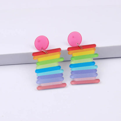 Cartoon Style Geometric Arylic Drop Earrings