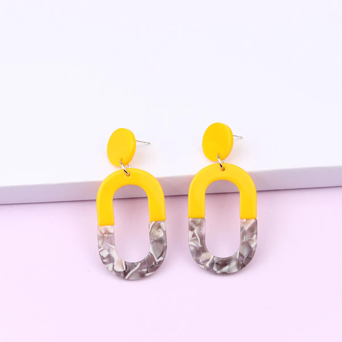 Cartoon Style Geometric Arylic Drop Earrings