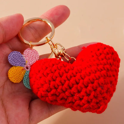 Cartoon Style Heart Shape Cloth Women'S Keychain