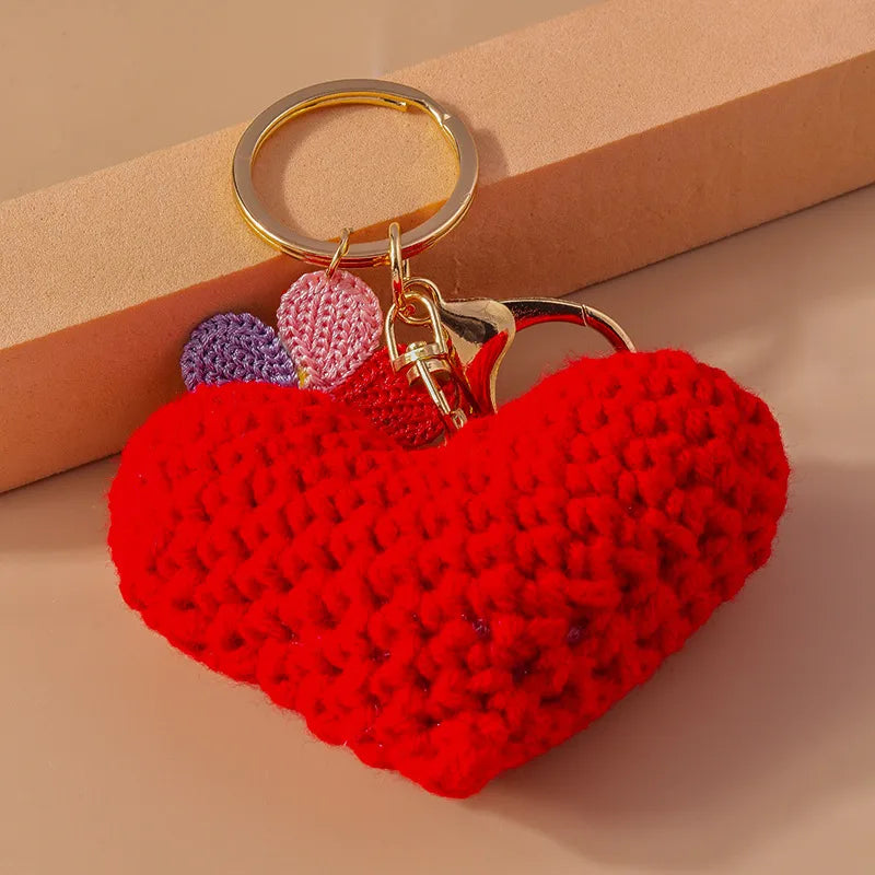 Cartoon Style Heart Shape Cloth Women'S Keychain