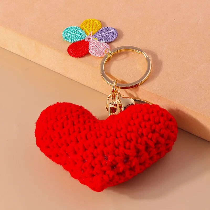 Cartoon Style Heart Shape Cloth Women'S Keychain