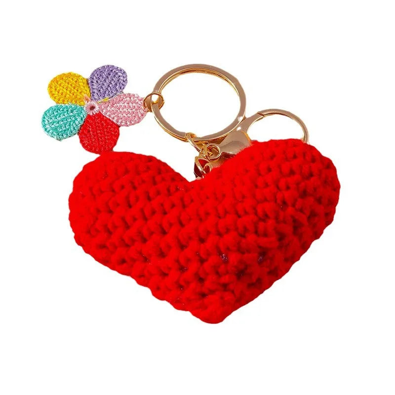 Cartoon Style Heart Shape Cloth Women'S Keychain