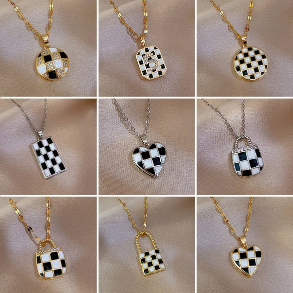 Cartoon Style Heart Shape Flower Titanium Steel Copper Inlay Rhinestones Pendant Necklace