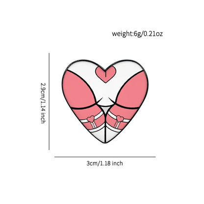 Cartoon Style Heart Shape Mixed Materials Unisex Brooches