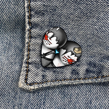 Cartoon Style Heart Shape Mixed Materials Unisex Brooches