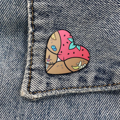 Cartoon Style Heart Shape Mixed Materials Unisex Brooches