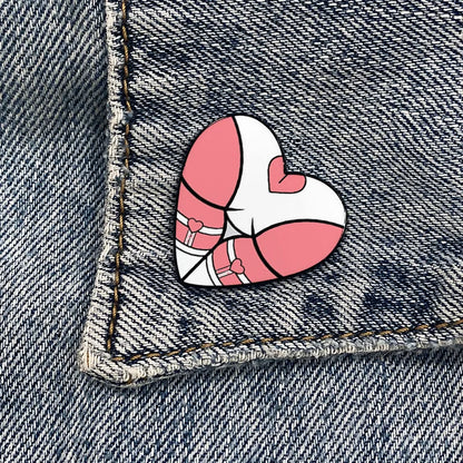 Cartoon Style Heart Shape Mixed Materials Unisex Brooches