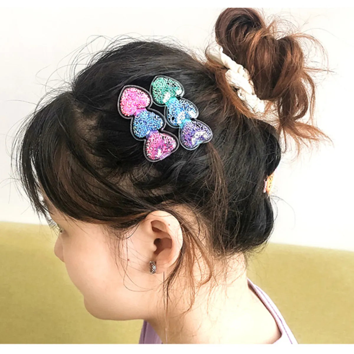 Cartoon Style Heart Shape Pu Leather Hair Clip 1 Piece