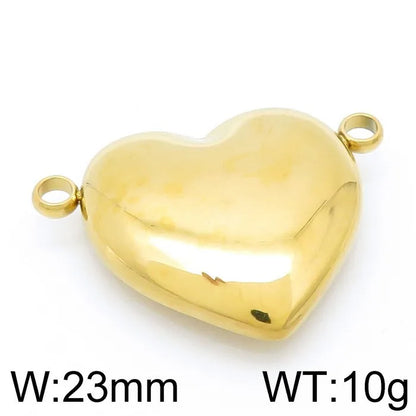 1 Piece Stainless Steel 18K Gold Plated Heart Shape