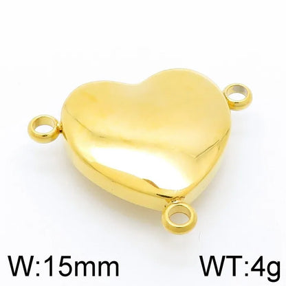 1 Piece Stainless Steel 18K Gold Plated Heart Shape