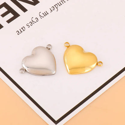 1 Piece Stainless Steel 18K Gold Plated Heart Shape