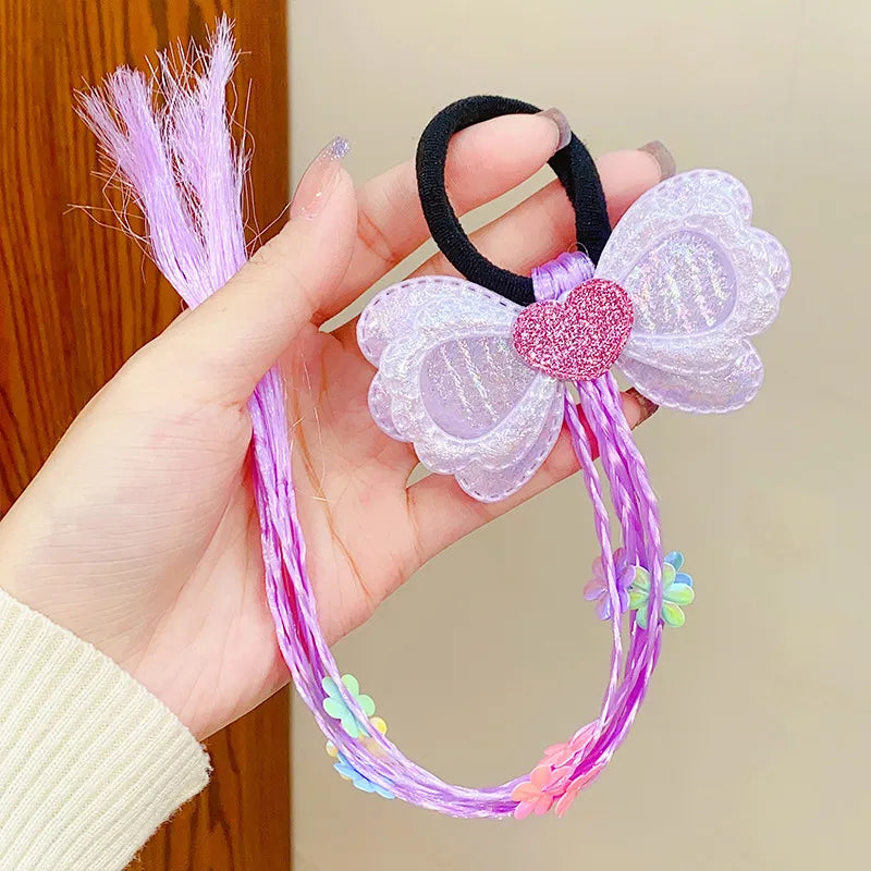 Cartoon Style Heart Shape  Bow Knot Plastic Hair Tie