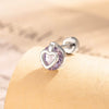 Cartoon Style Heart Shaped Metal Cartilage Piercing Ear Bone Nails Inlaid With Zircon And Diamonds