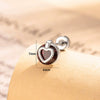 Cartoon Style Heart Shaped Metal Cartilage Piercing Ear Bone Nails Inlaid With Zircon And Diamonds