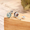 Cartoon Style Heart Shaped Metal Cartilage Piercing Ear Bone Nails Inlaid With Zircon And Diamonds