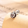Cartoon Style Heart Shaped Metal Cartilage Piercing Ear Bone Nails Inlaid With Zircon And Diamonds