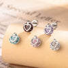 Cartoon Style Heart Shaped Metal Cartilage Piercing Ear Bone Nails Inlaid With Zircon And Diamonds