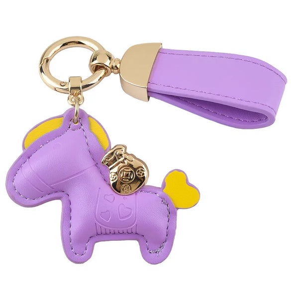 Cartoon Style Horse Pu Leather Unisex Keychain
